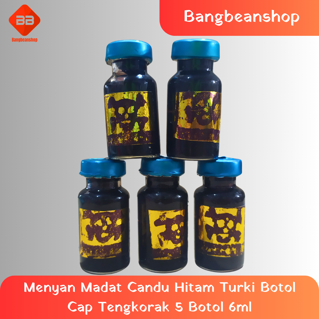Menyan Madat Candu Hitam Turki 5 Botol Cap Tengkorak