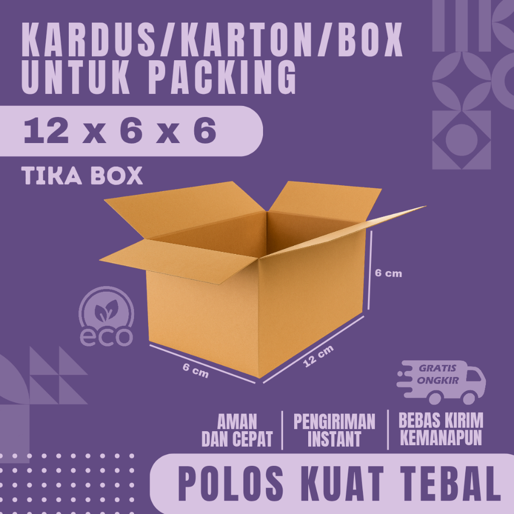 

KARDUS PACKING UKURAN 12X6X6 POLOS KARTON BOX CURRUGATED DUS