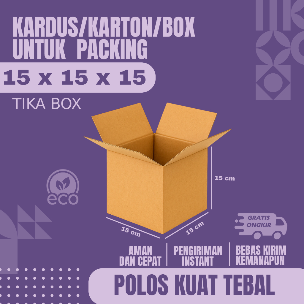 

KARDUS PACKING UKURAN 15X15X15 POLOS KARTON BOX CURRUGATED DUS
