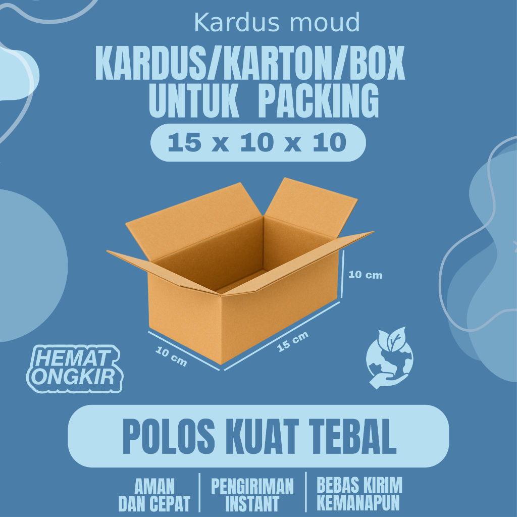 

Kardus Packing Ukuran 15x10x10 Polos Box Cogurated tebal kuat karton