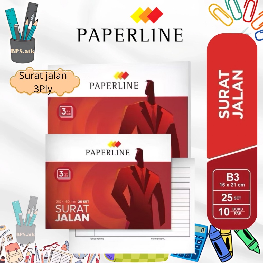 

(10pcs) PAPERLINE Buku Surat jalan 3Ply/Rangkap B3