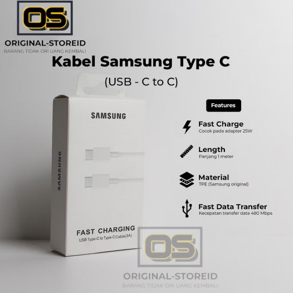 Kabel Charger Samsung Type C 5.A Fast Charging Original Kabel Samsung