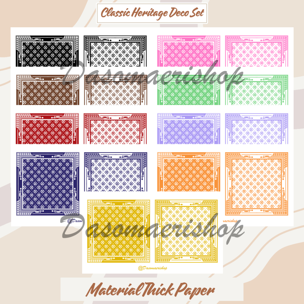 

Deco Paper Classic Heritage Set Kertas Dekorasi Scrapbook Journal Handmade by Dasomaerishop