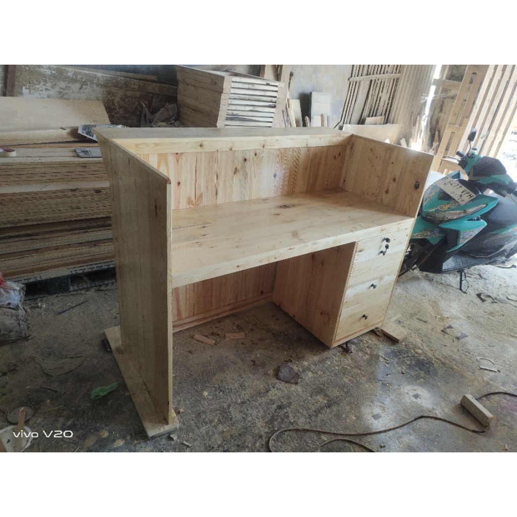 meja kasir/mini bar kayu jati belanda 50x150x110
