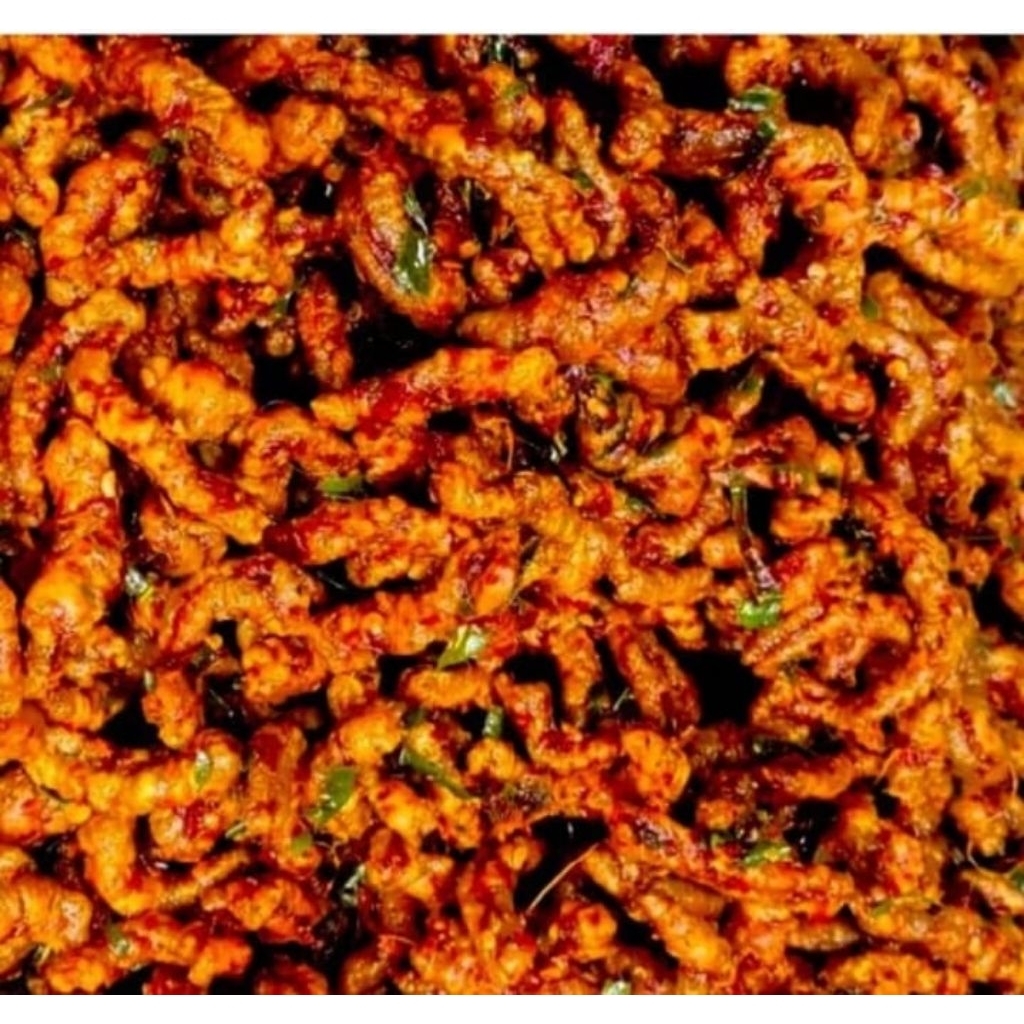 

usus Krispi bos kriuk / kripik usus 1kg / 1 kg usus crispy bumbu pedas daun jeruk mant...