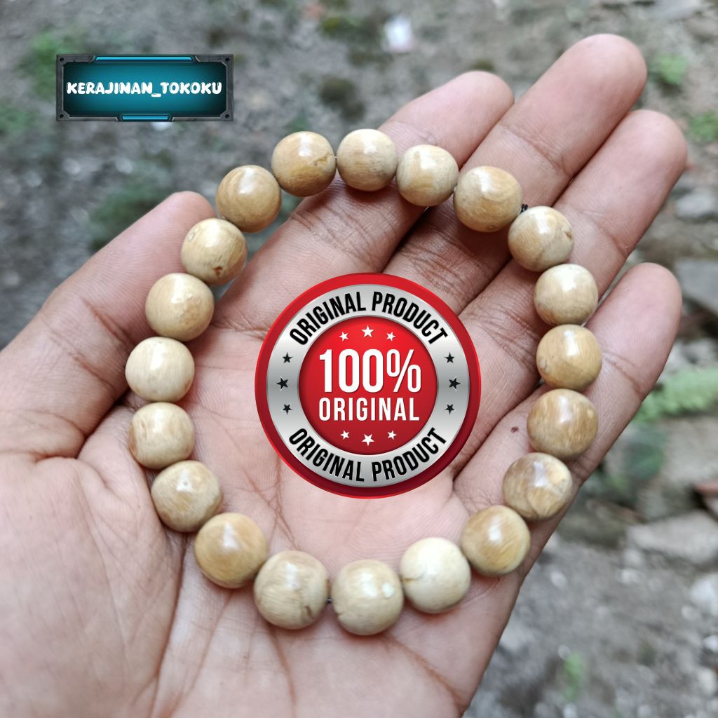 Gelang Butir Akar Bahar Putih asli Natural Berkualitas