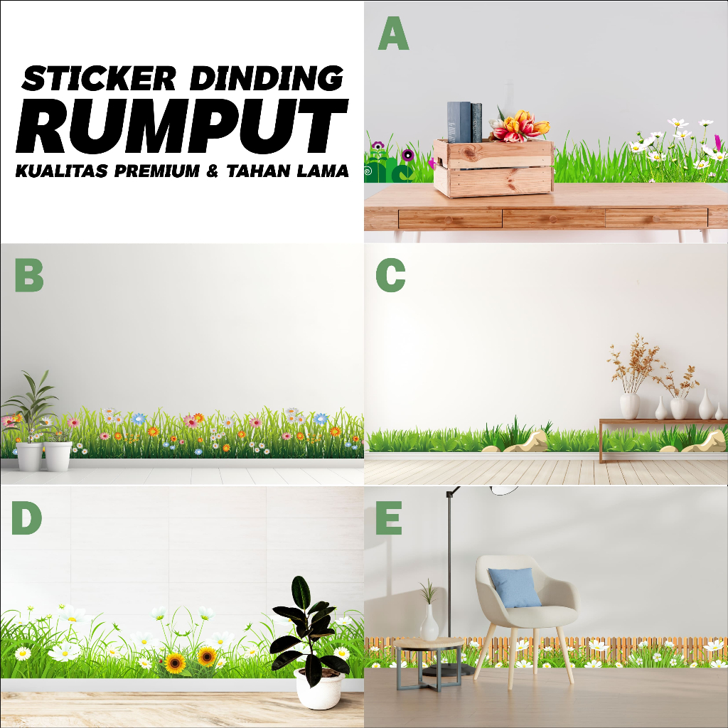 

Sticker Tinggal Pasang Motif Rumput - Hiasan Dinding / STICKER DINDING VIRAL /Tahan Air -Tahan Panas