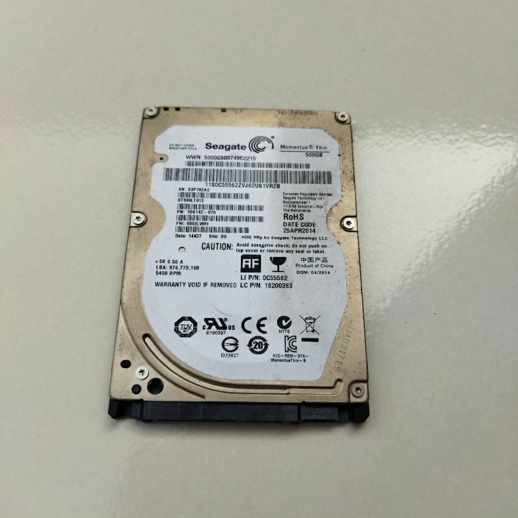 Hardisk Seagate 500 GB 2,5" Slim Mati Rusak HDD Laptop