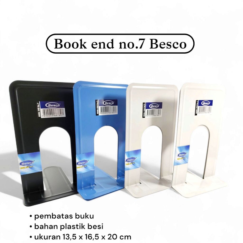 

Book End Besco No.7 – 2 pcs (1set) Pembatas Buku Bahan Plastik Besi 13,5 x 16,5 x 20 cm