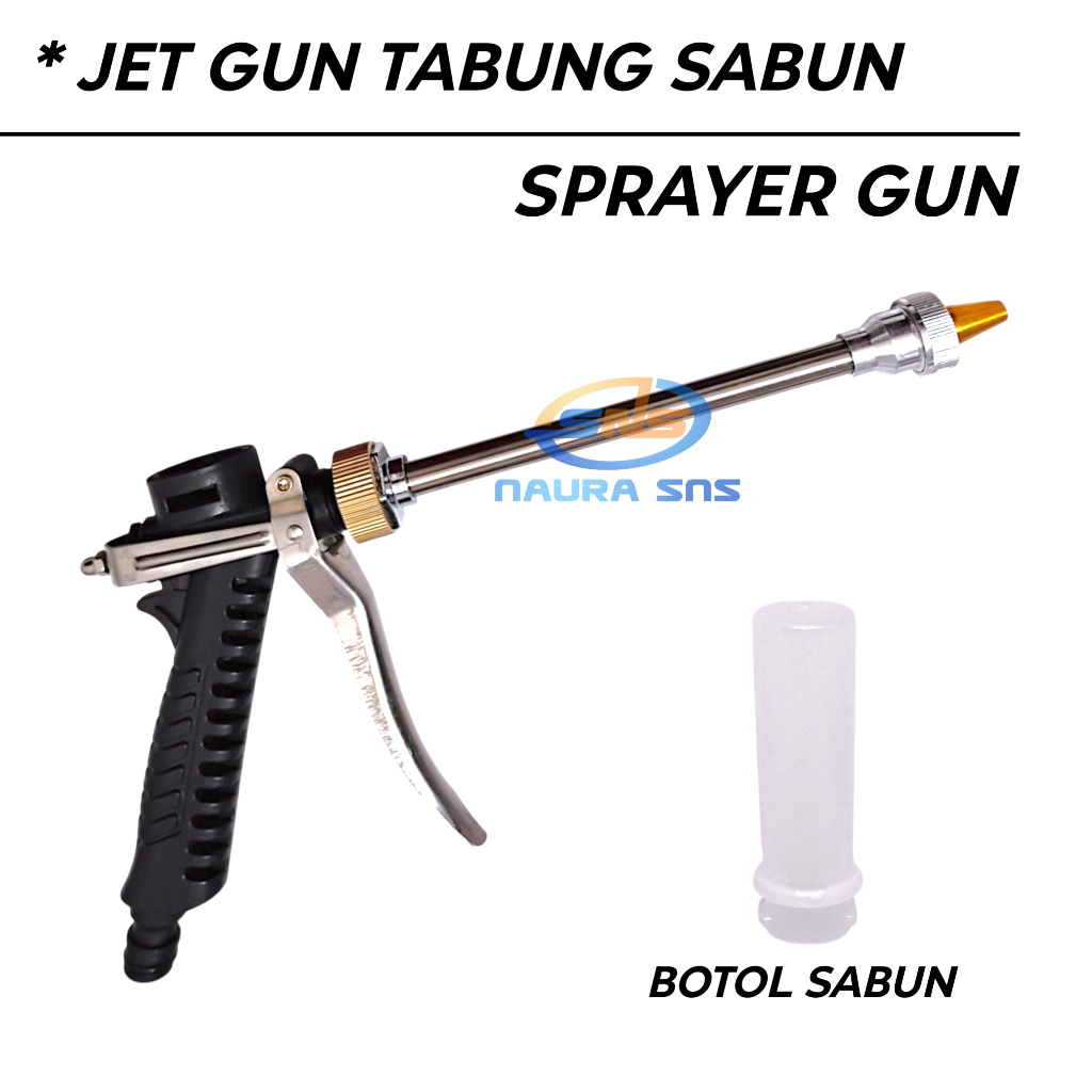 Stik Gun sprayer +Tabung sabun / Spray Gun jet +Nepel / semprotan air cuci steam motor mobil
