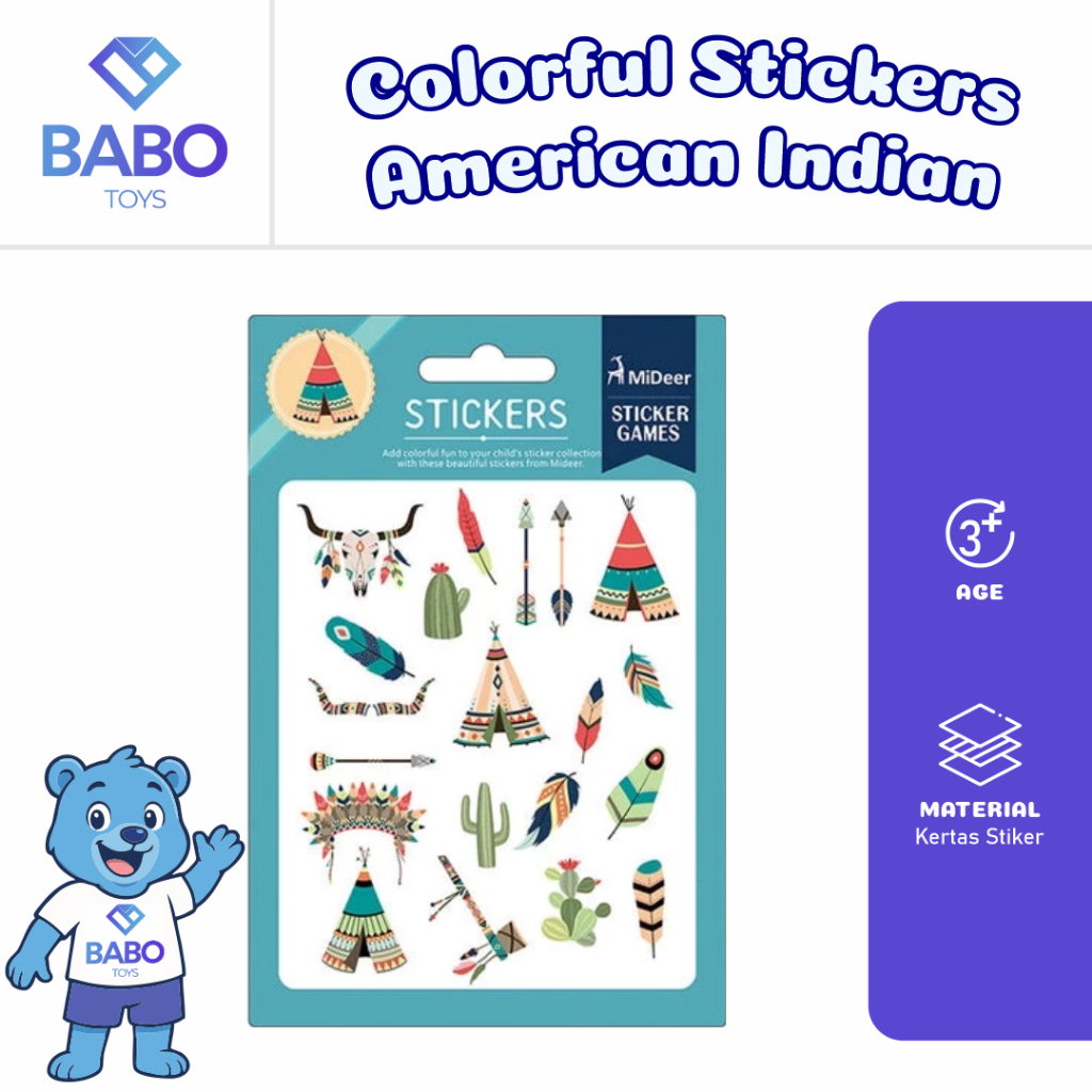 

Colorful Stickers American Indian Mideer - Stiker Tempel Anak
