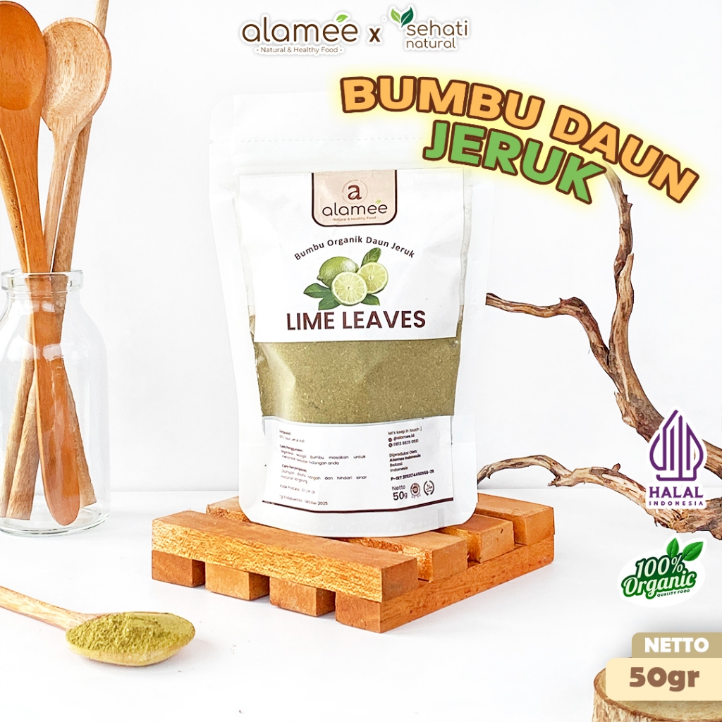 

ALAMEE Daun Jeruk Bubuk Lime Powder Bumbu Dapur Instan Organik Murni Asli Tanpa Campuran 50g