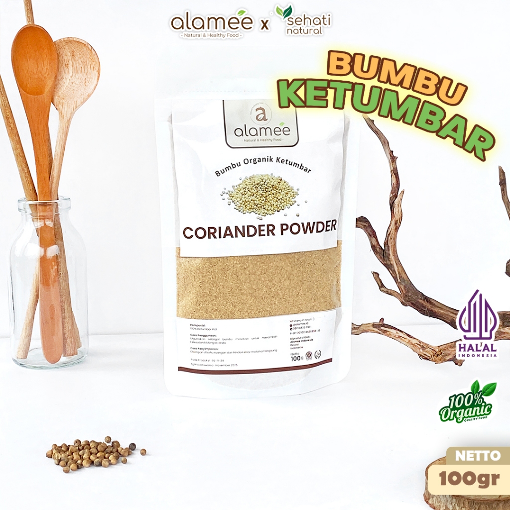 

ALAMEE Ketumbar Bubuk Organik Bumbu Dapur Instan Coriander Powder Murni Asli Tanpa Campuran 100g