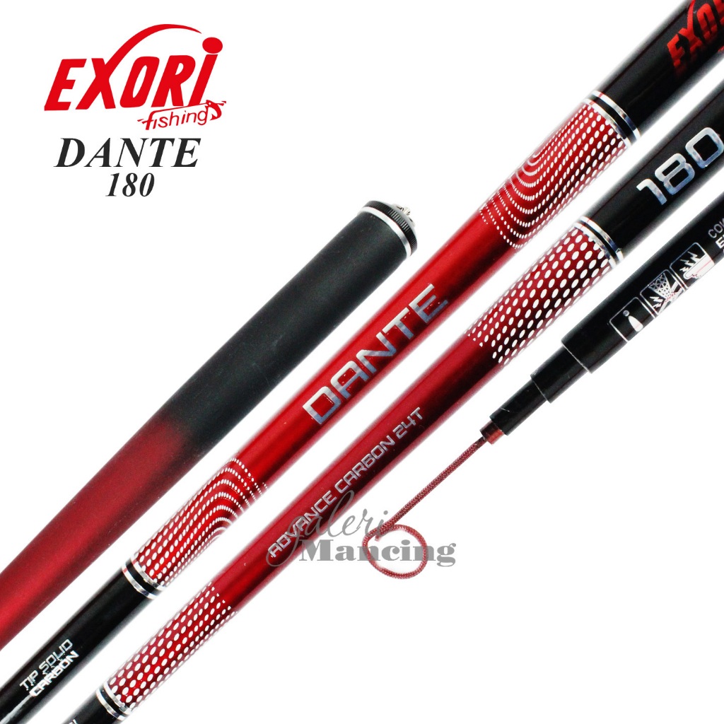 JORAN TEGEK EXORI DANTE ALL SIZE / Joran Tegek Ruas Pendek Ringan Top Carbon Solid / Tegek Terbaru E