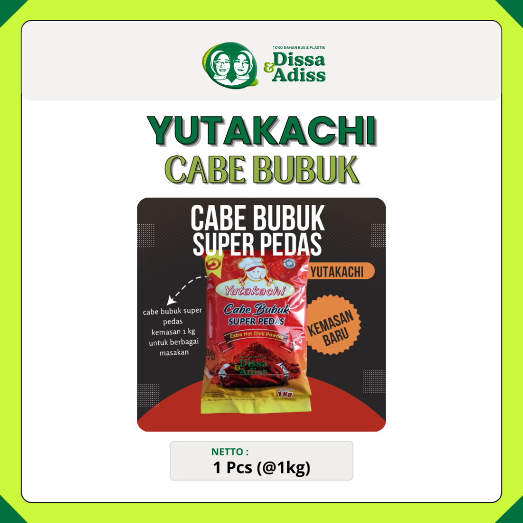 

Yutakachi Bubuk Cabe Super Pedas 1 Kg | Chili Powder by Yutakachi - Tobaqdissa