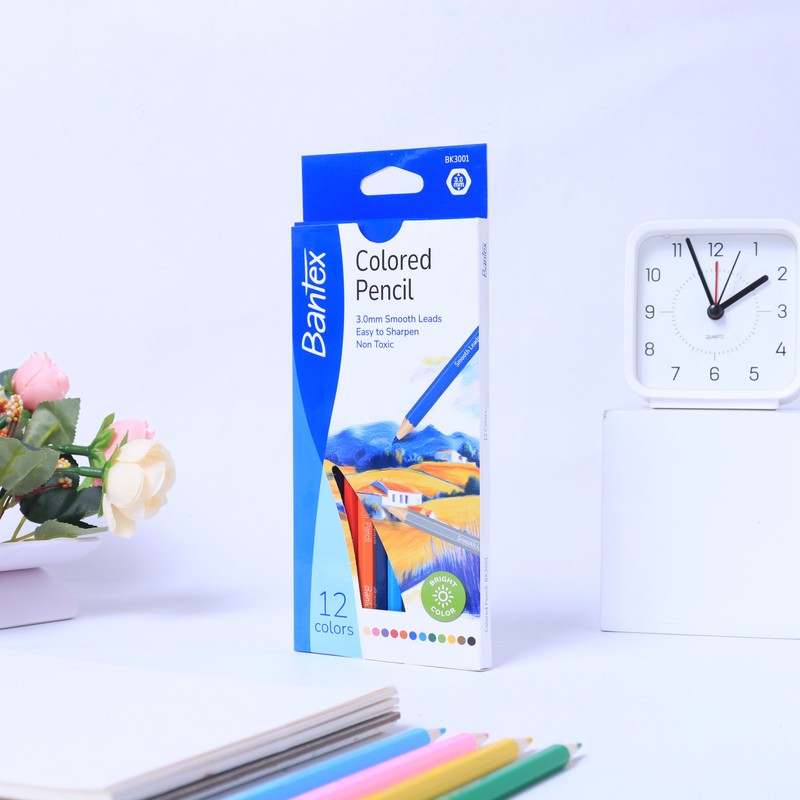 

[ONE's Stationery] Bantex Pensil Warna 3.0 mm / Colored Pencil Set 12 Warna Hexagonal Bahan Kayu Poplar BK3001