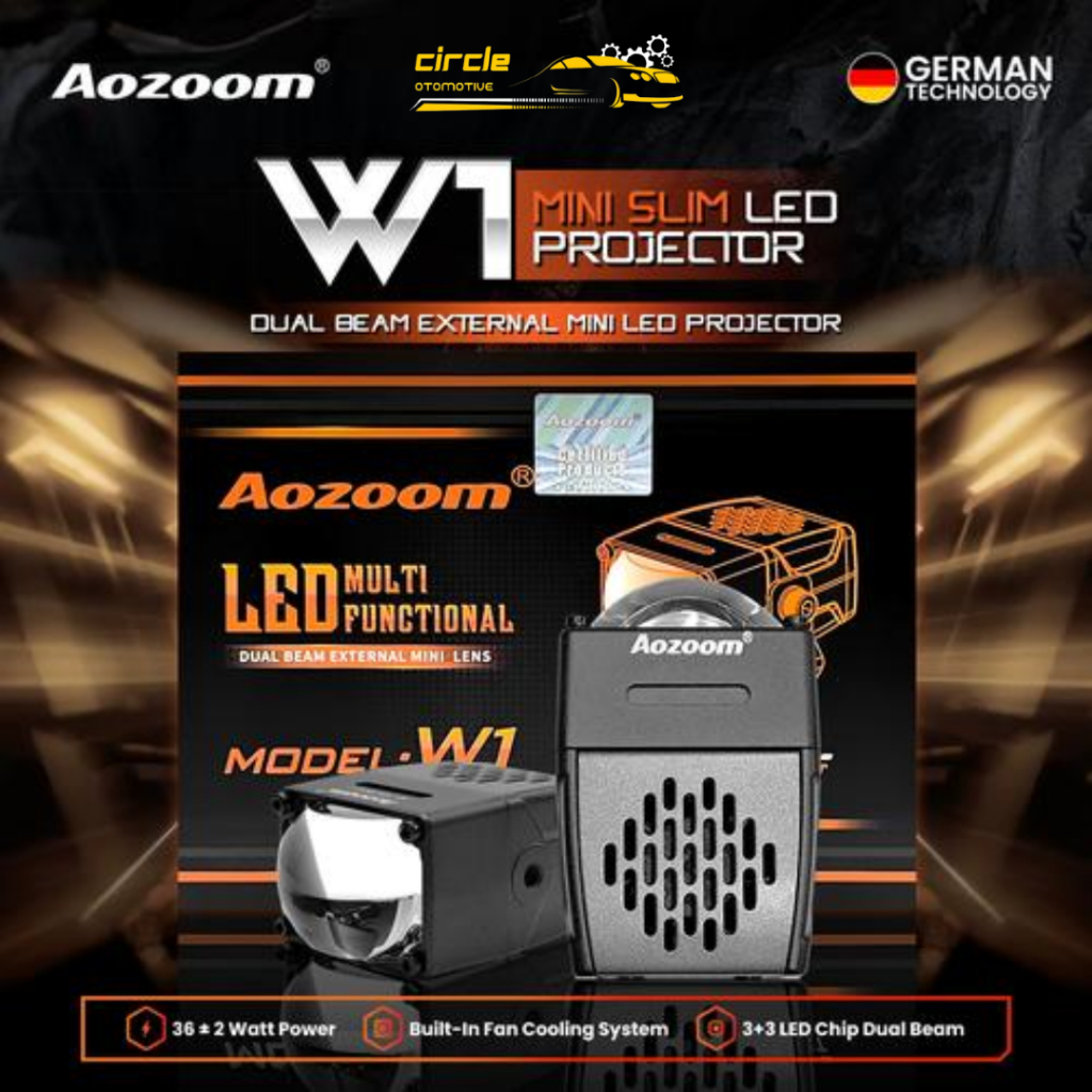 AOZOOM W1 MINI LED - DUAL BEAM EXTERNAL MINI SLIM LED PROJECTOR
