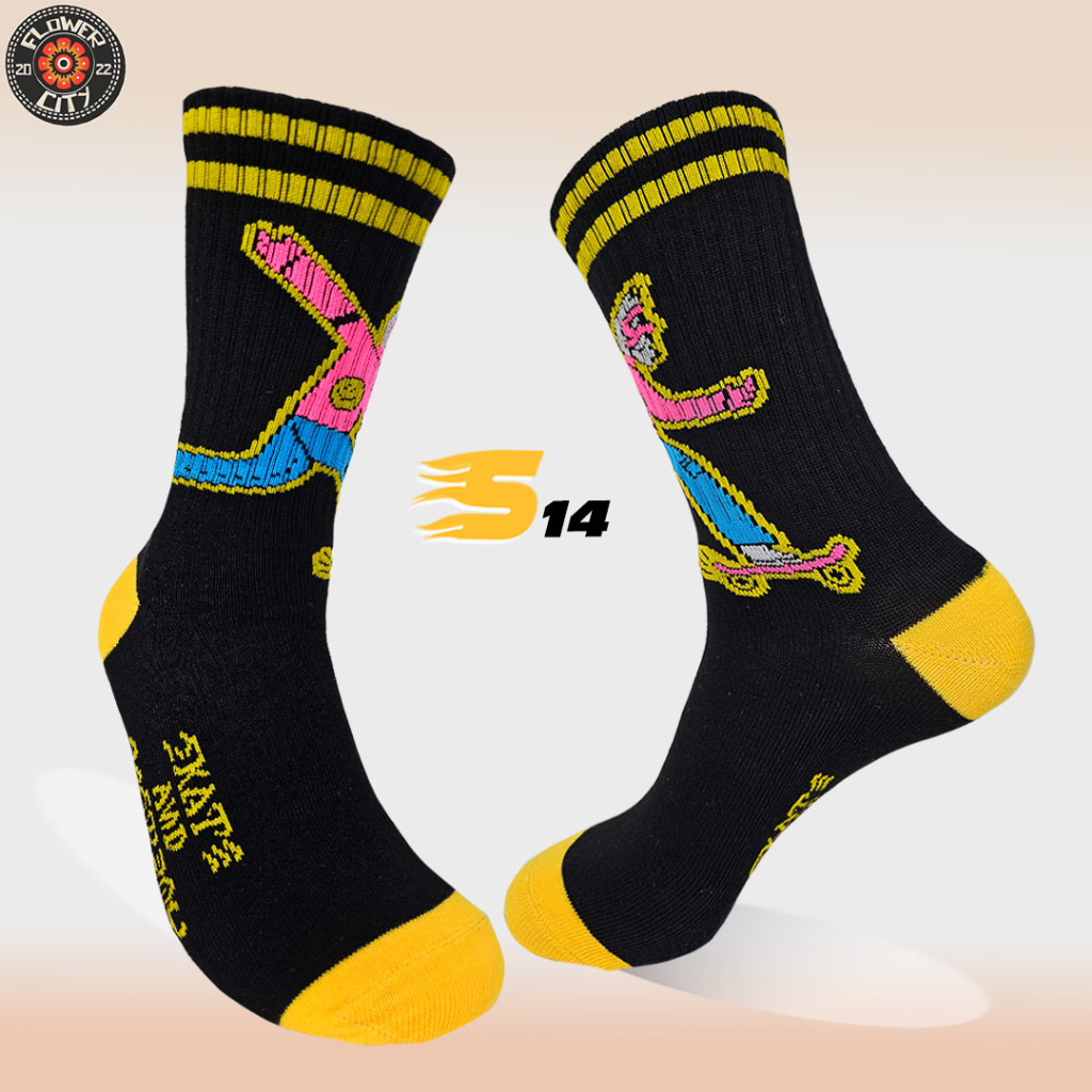 Kaos Kaki Oldschool - Kaos Kaki Seri S - S14 - SKATE MAN - Flower.City