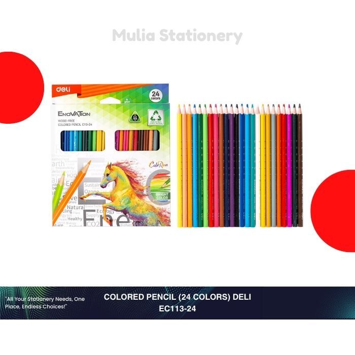 

Pensil Warna Deli 24 Warna Panjang EC113-24 | Pensil Warna Deli EC113-24 | Perlengkapan Sekolah & Menggambar