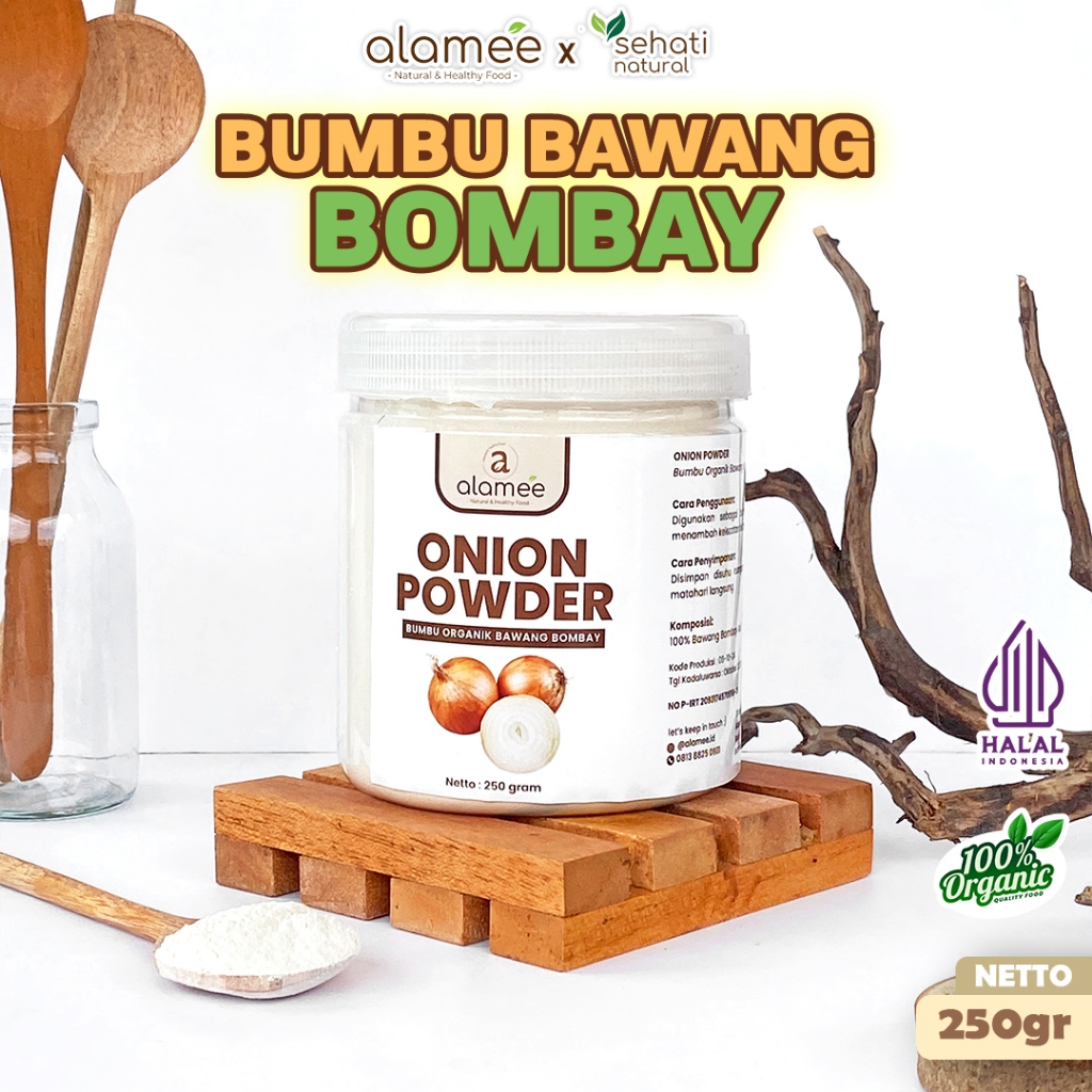 

ALAMEE Bawang Bombay Bubuk Onion Powder Ground Spice Bumbu Bombai Dapur Organik Tanpa Campuran 250g