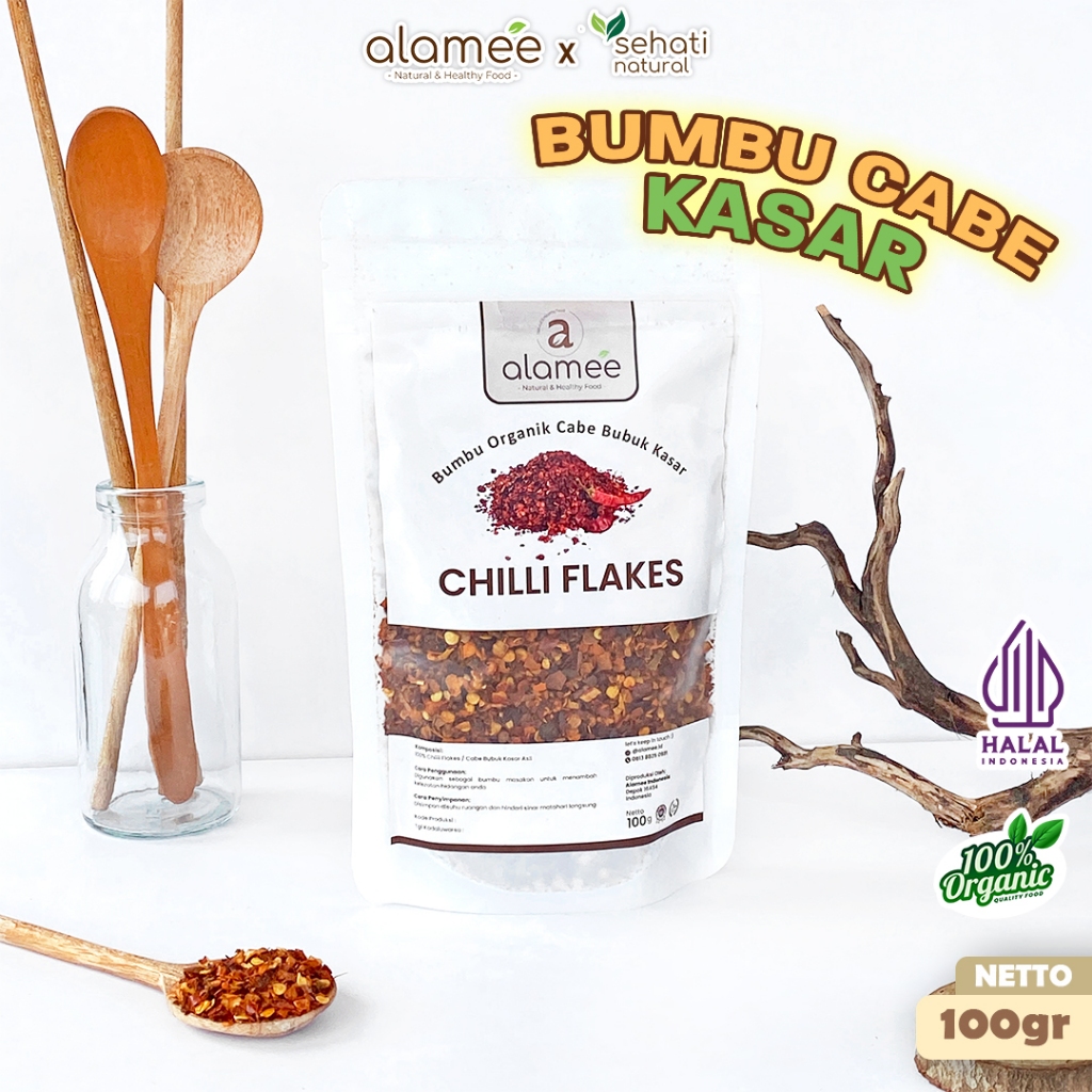 

Cabe Bubuk Kasar Chilli Flakes Cabai Bumbu Dapur Masak Organik Rempah Rimpang Murni Seasoning 100g