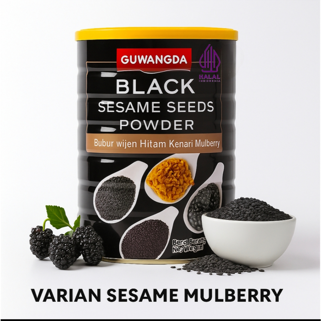 

GUWANGDA - Bubur Wijen Hitang / Black sesame Cereal - Bubuk Wijen Hitam Walnut - Bubur Wijen Hitam Kenary Mulberry Premium