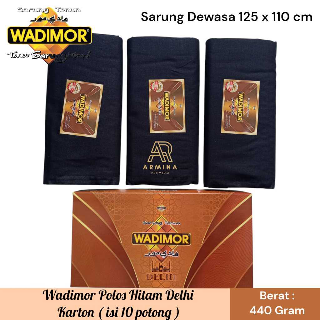 Sarung Wadimor Hitam Polos Motif Delhi Sarung Dewasa Polos