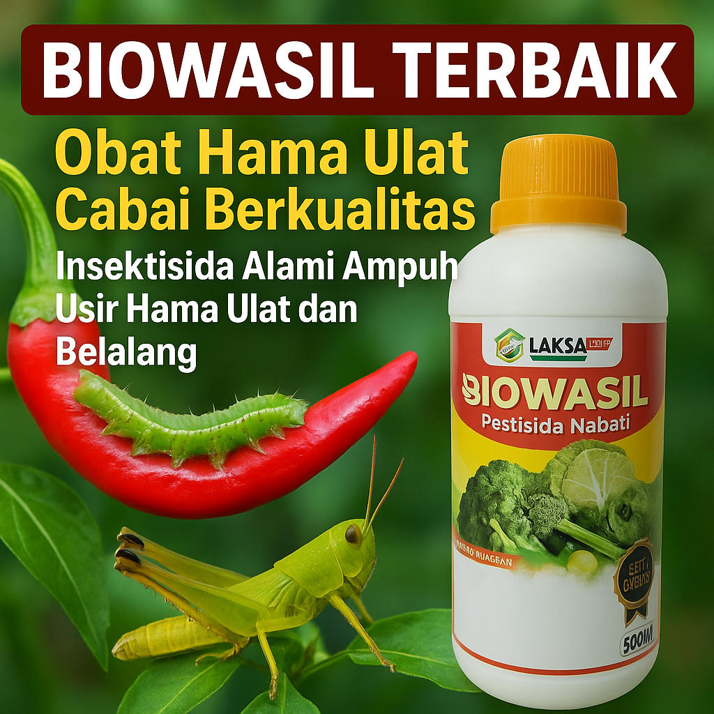 BIOWASIL TERBAIK Obat Hama Ulat Cabai Berkualitas - Insektisida Alami Ampuh Usir Hama Ulat dan Belal