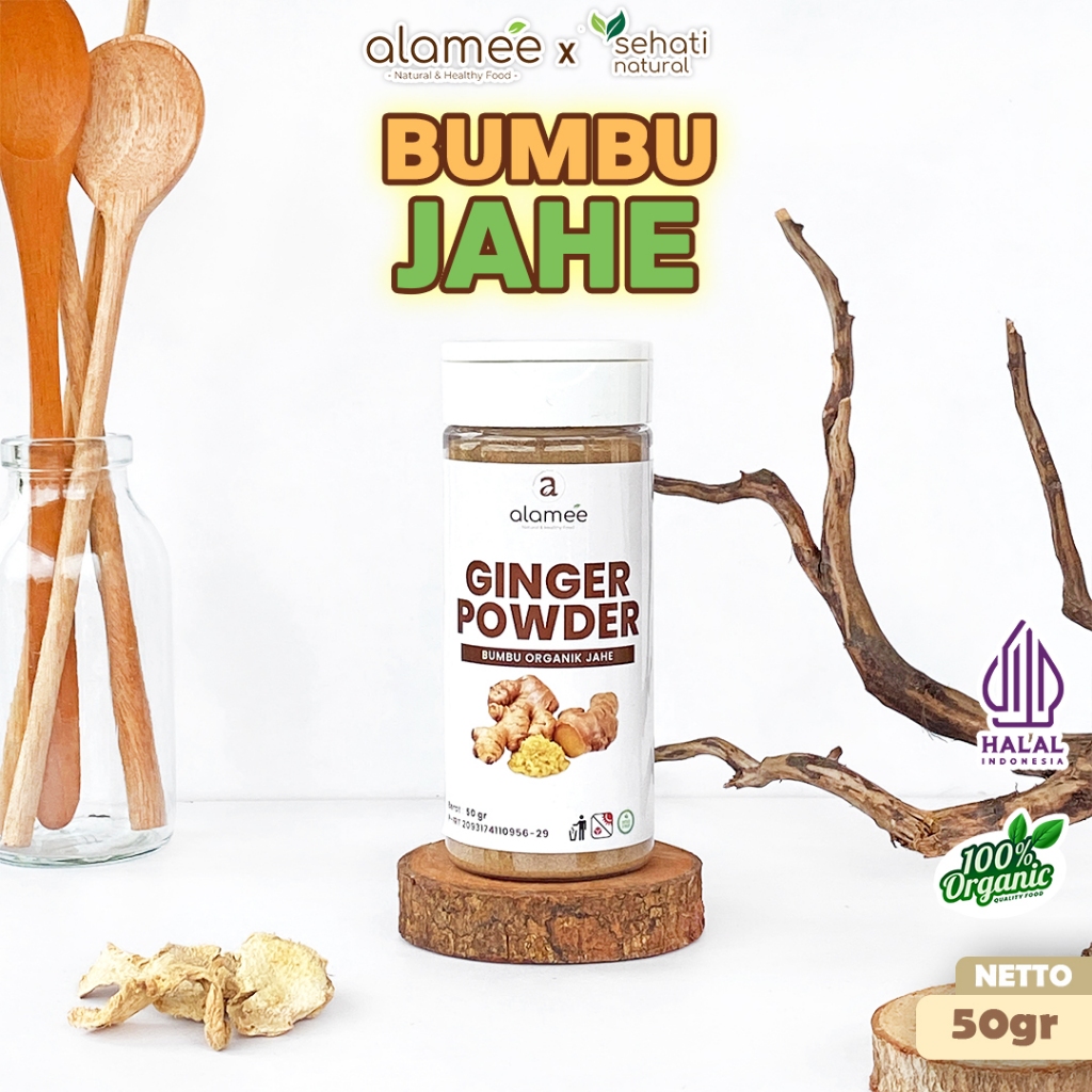 

ALAMEE Ginger Seasoning Powder Jahe Putih Bubuk Minuman Herbal Bumbu Masakan Dapur Instan 50g