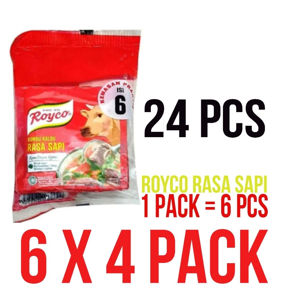 

DISKON !!! Royco 24 pcs Bumbu Kaldu Rasa Sapi 8 gr - Isi 6 pcs x 4 pack