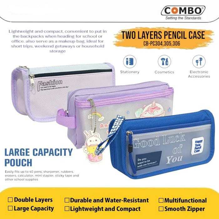 

Pencil Case Dual Space PC304-7943 / Tempat Pensil Zipper 2 Resleting PC305-9063 / Tempat Pensil Kain PC306-2707 / Pencil Case Dengan Gantungan Kunci