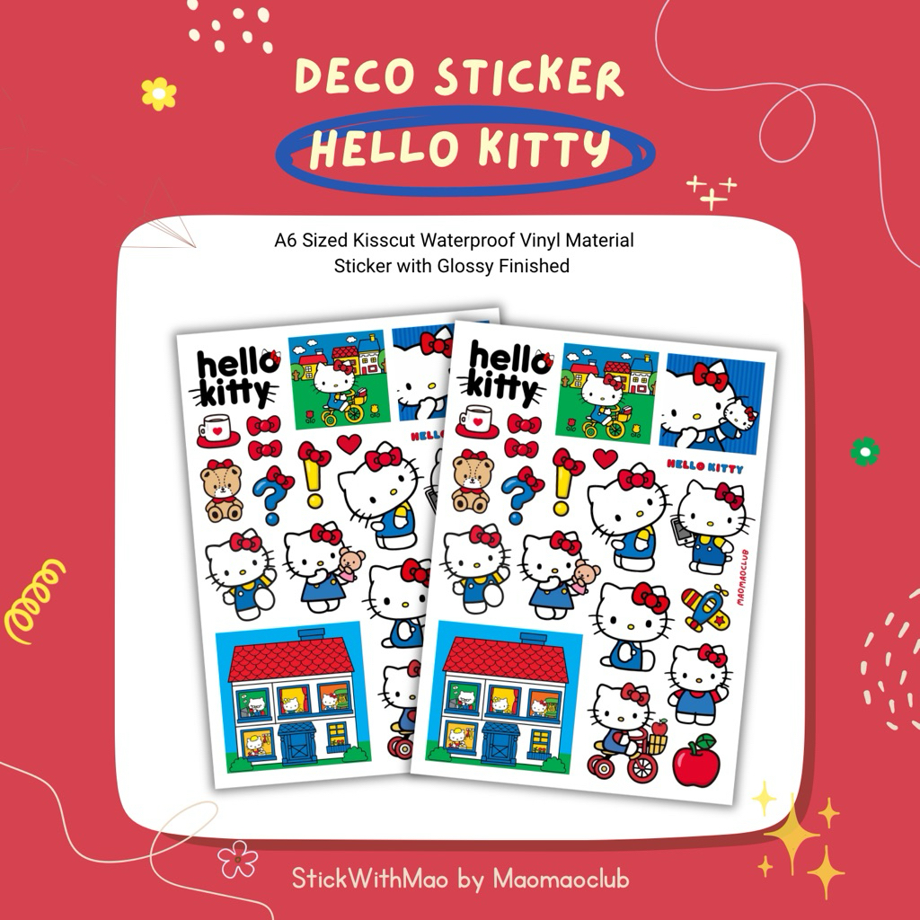 

Hello Kitty Sanrio Deco Sticker Sheet for Journal Journaling by StickWithMao