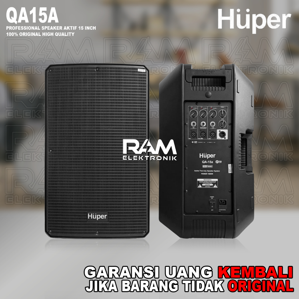 Speaker Aktif 15 Inch HUPER QA15A | QA15 A | QA 15 A Original Harga 1 Pasang