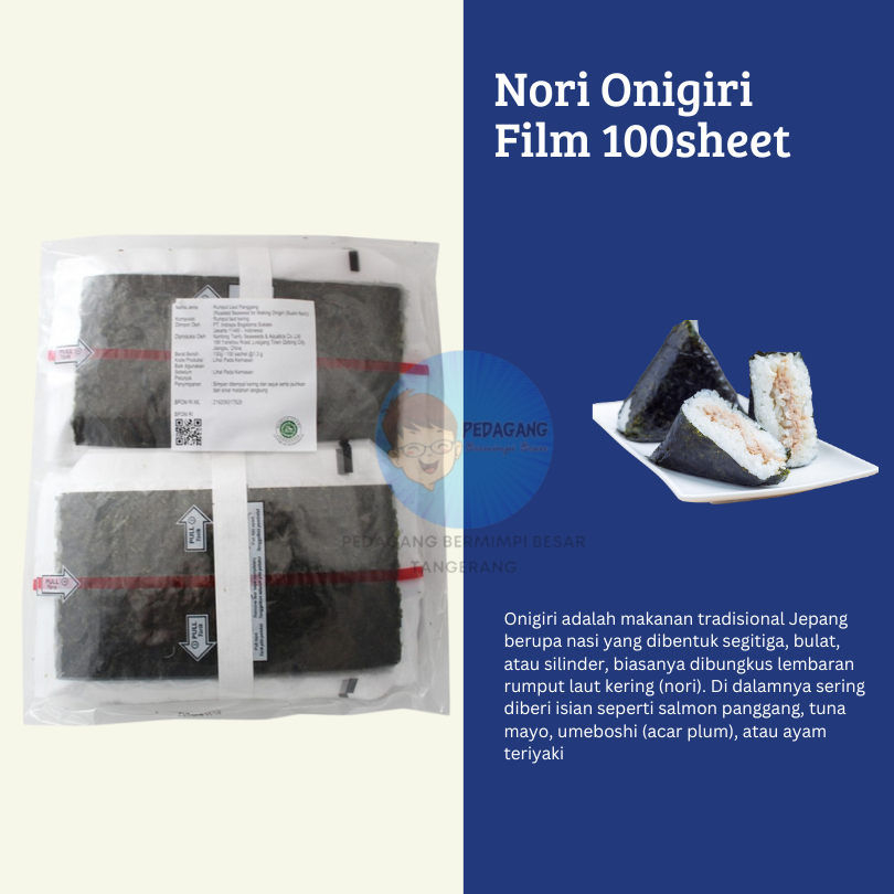 

Triangle Onigiri Sushi Nori 100 Sheet HALAL MUI / Wrapper 100 Lembar