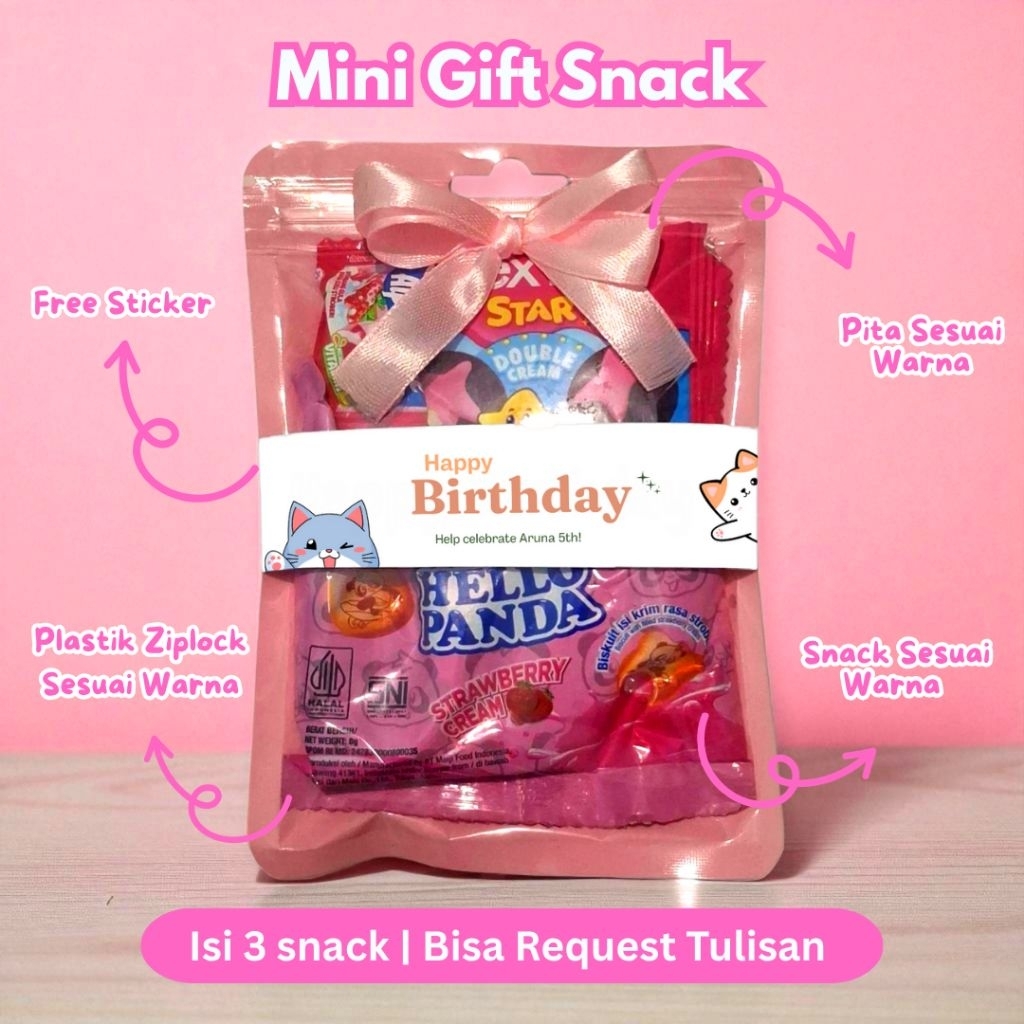 

Mini Gift Snack Tema Pink/ Mini Hampers / Mini Gift Ulang Tahun