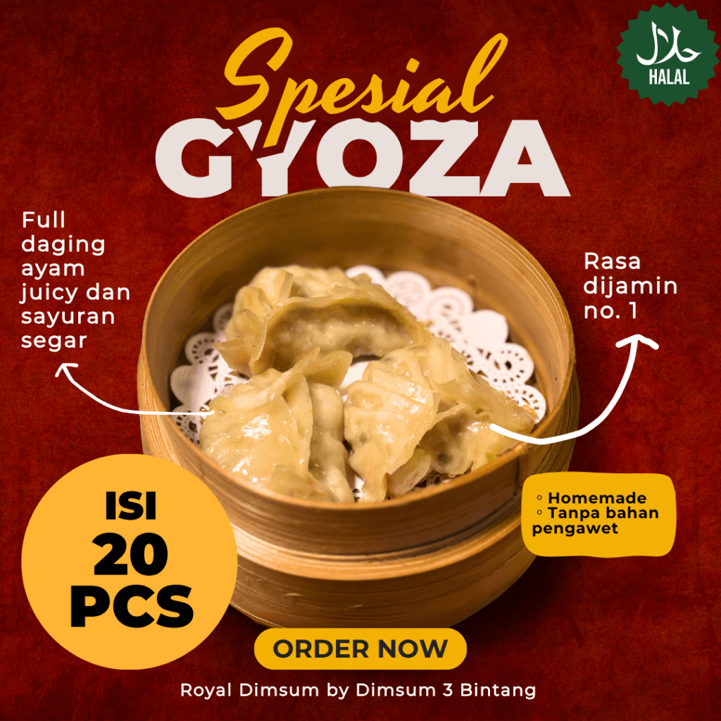 

Dimsum Gyoza Isi 20 pcs | GROSIR DIMSUM BANDUNG | HALAL | FROZEN | DIMSUM 3 BINTANG