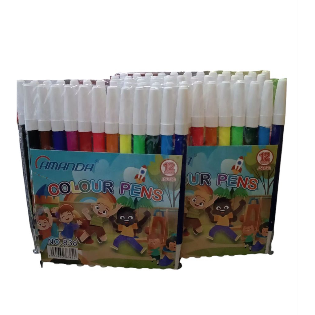 

spidol warna pen Amanda 12 warna 838