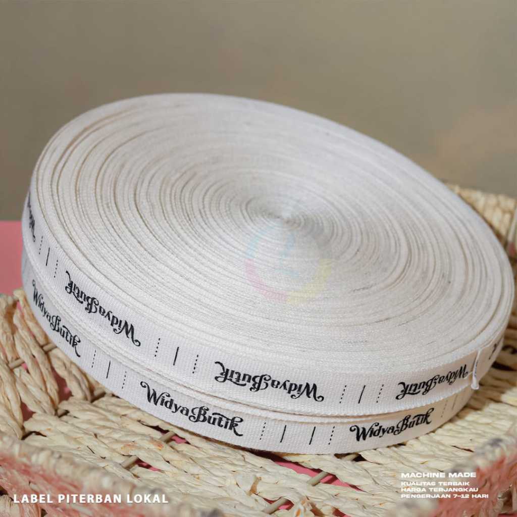 

(250pcs) label katun lokal label piterban lokal label nama label cream label custom label pakaian Ibel