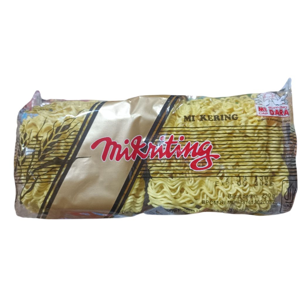 

Mie Keriting Burung Dara Isi 4 Keping 230 gr Mi kriting padi