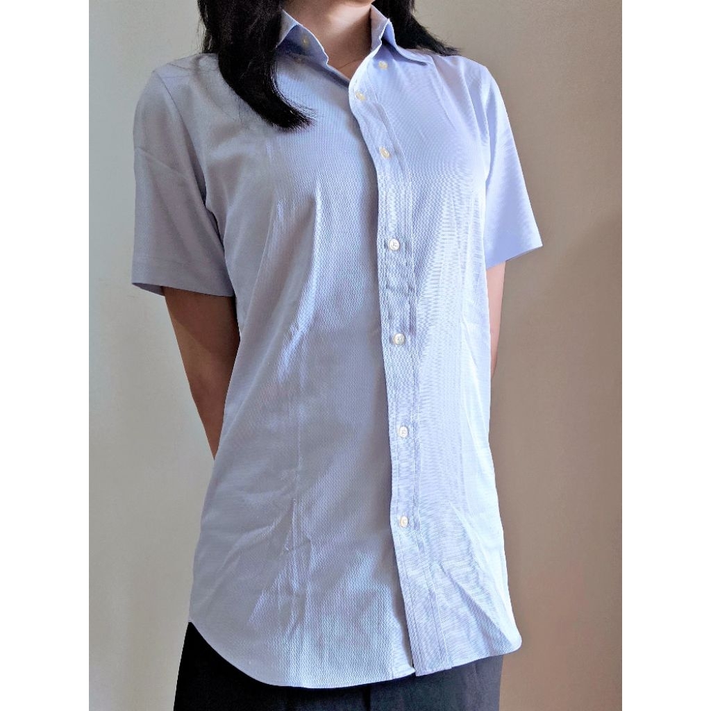 Kemeja Lengan Pendek Wanita - soft blue [Preloved]