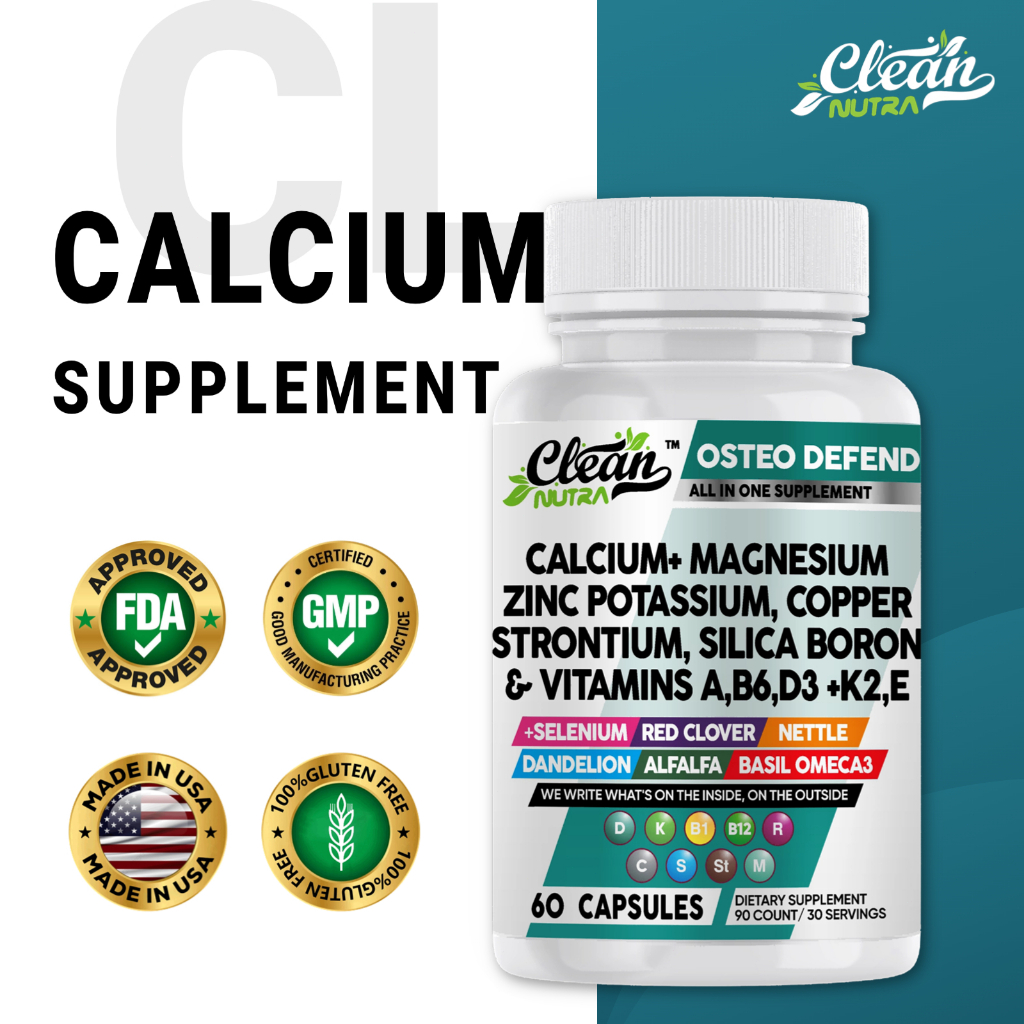 Kalsium, Magnesium, Zinc + D3K2 – Menstabilkan suasana hati, memperkuat gigi dan tulang, bantu jantu