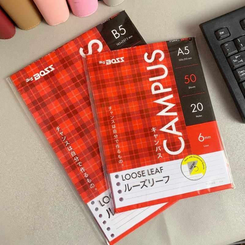 

Tambahan Kertas Loose leaf Big boss - Isi binder ukuran B5 Dan A5 isi 50 pcs