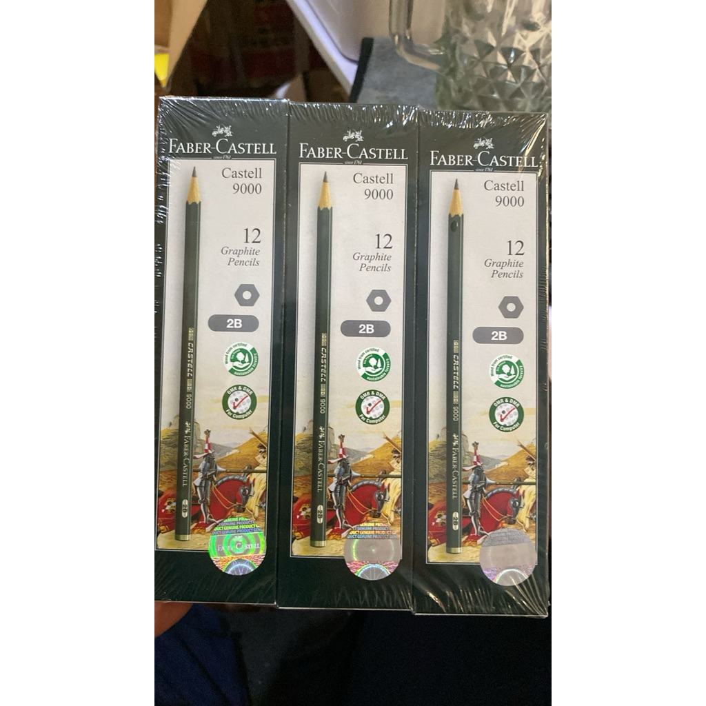 

Pensil Faber Castell 2B 9000 1 Dus/Pack (Isi 12pcs) Original 100% Standar Ujian Nasional