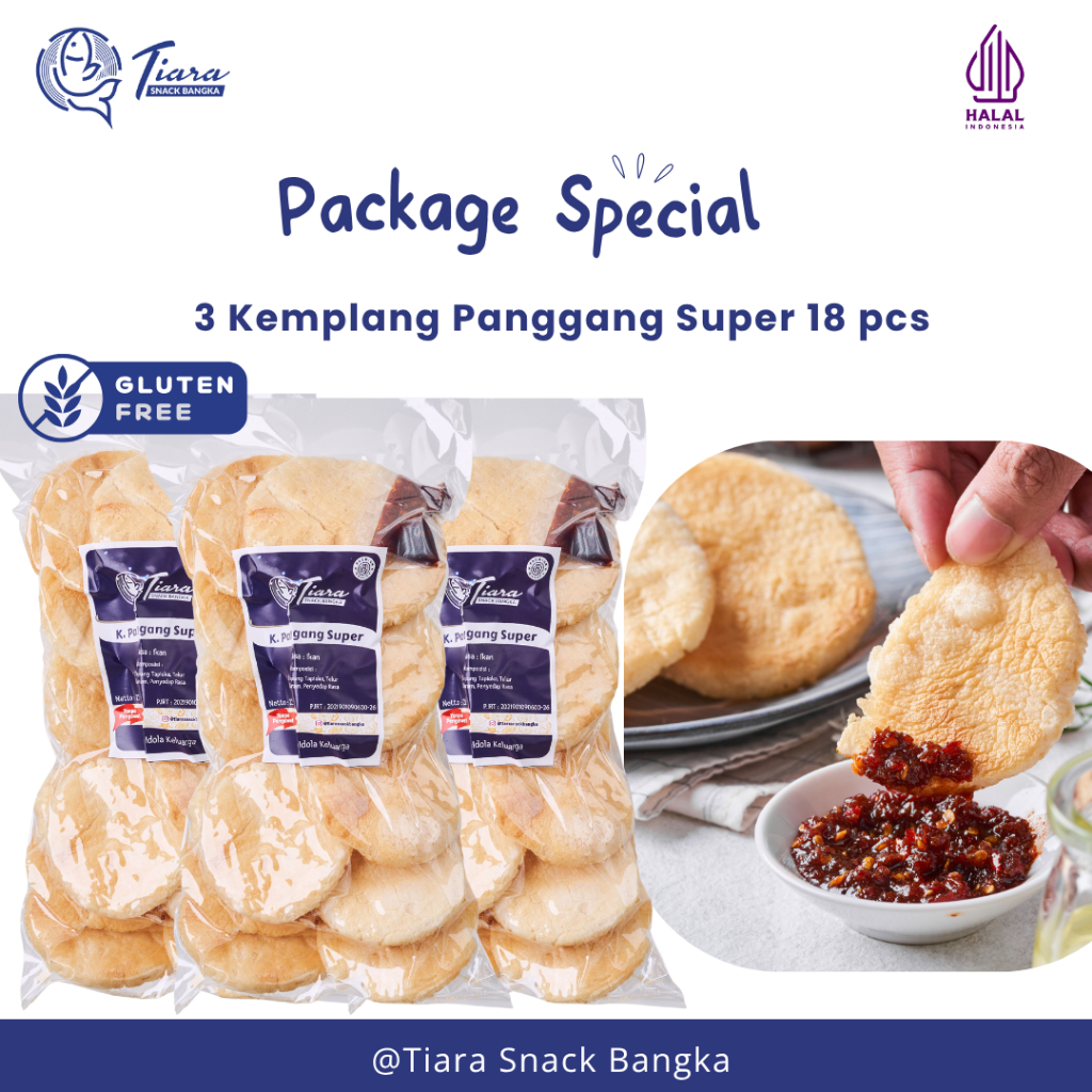 

KERUPUK KEMPLANG PANGGANG SUPER IKAN TENGGIRI BANGKA/KEMPLANG BAKAR/SNACK BANGKA