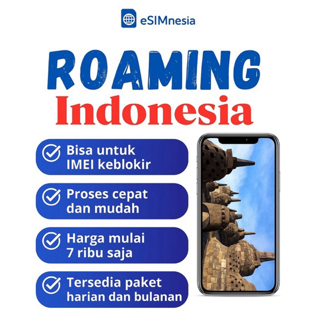 eSimnesia eSIM Roaming Telkomsel Indonesia 100Mb - 50Gb |  Bisa untuk iphone inter | Langsung pakai 