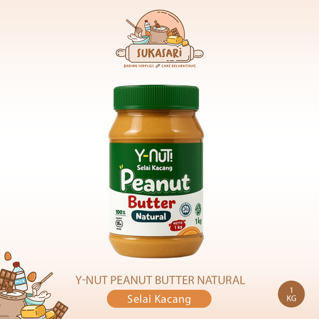 

Y - NUT Selai Kacang Unsweetened Natural / Peanut Butter 1 Kg