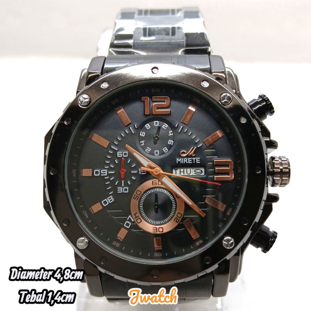 Jam Tangan PRIA MIRETE ANGKA GOLD