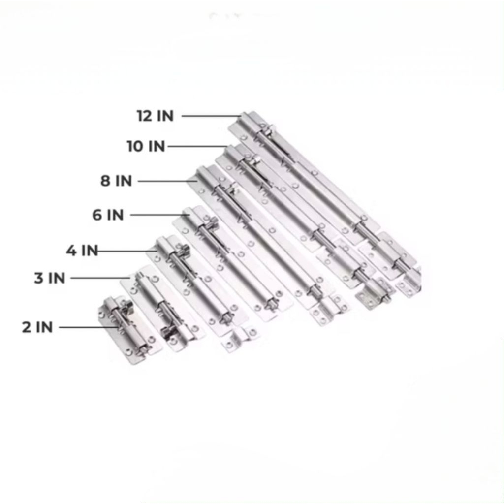 GRENDEL PINTU STAINLESS 12 inch / SLOTGUDANG/ SELOT PINTU STAINLESS / GRENDEL JENDELA
