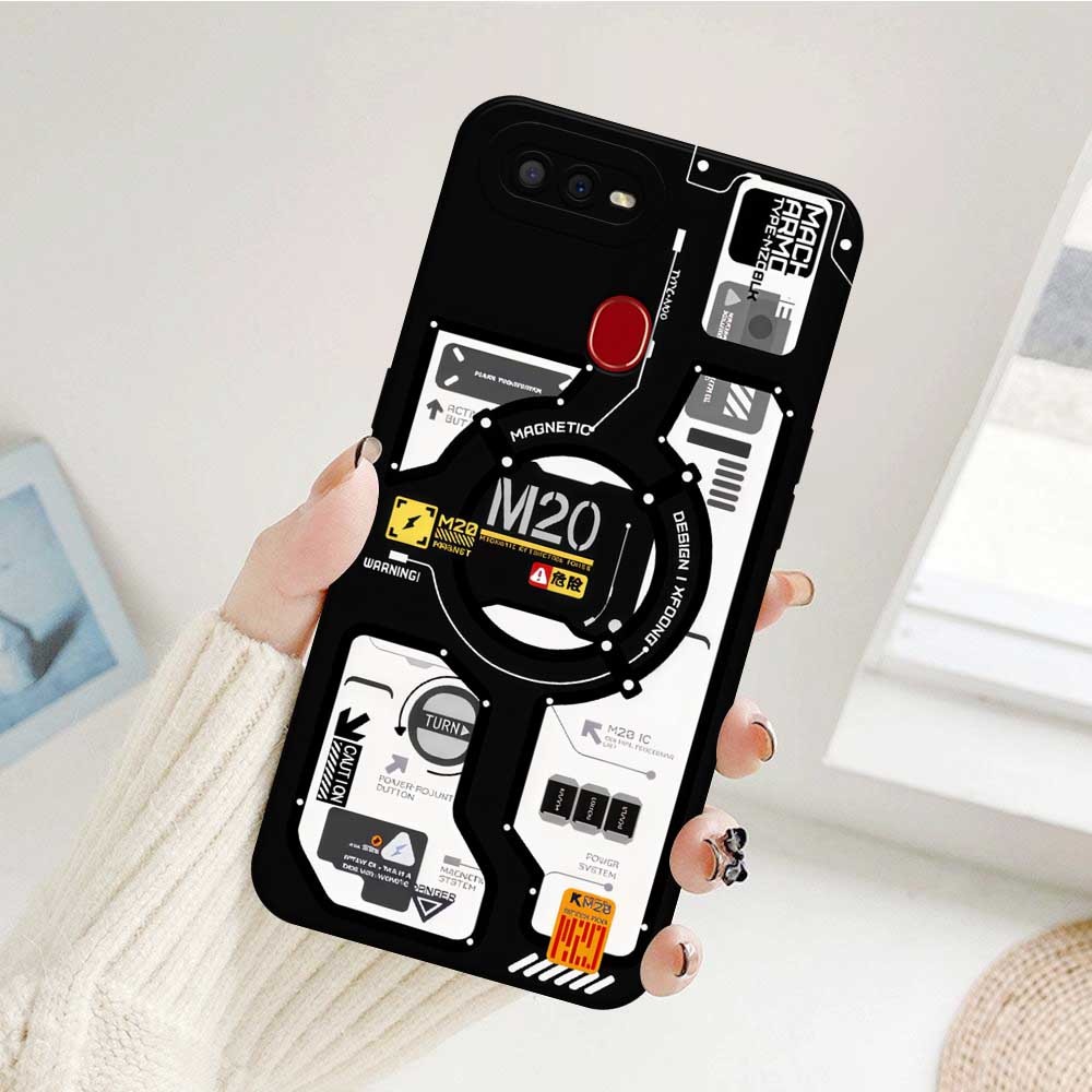 Softcase Case Silikon Oppo A5s A7 A12 A11k Case Pro Camera Fashion Mesin CPU Cyberpunk Series Terbar