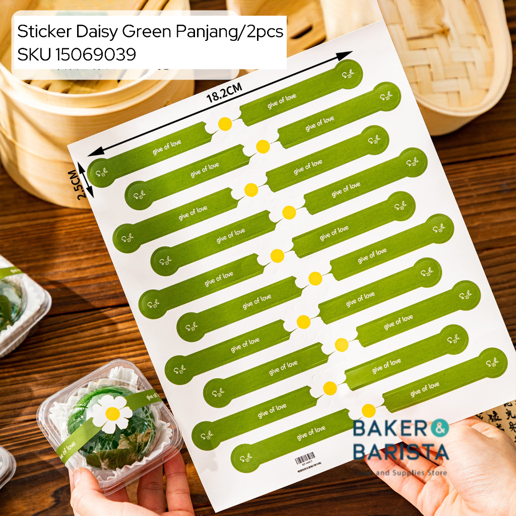 

Sticker Daisy Green Panjang /2lembar / Sticker Souvenir Kemasan Box Hampers Aesthetic